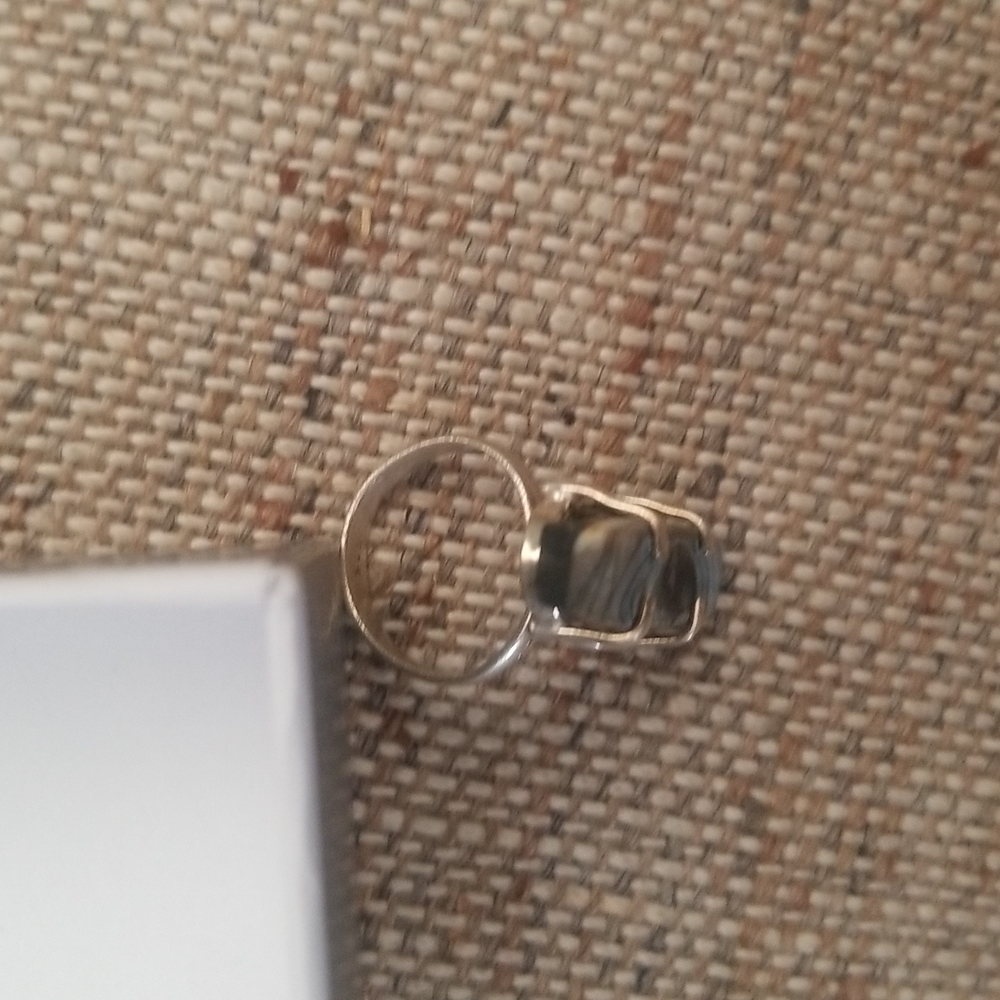 Raw Abalone Sterling Ring - Picture 3 of 12
